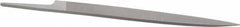 Grobet - 8" Standard Precision Swiss Pattern Knife File - Double Cut, 7/8" Width Diam x 13/64" Thick, With Tang - Apex Tool & Supply