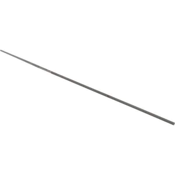 Grobet - 4" Standard Precision Swiss Pattern Round Parallel File - Double Cut, 1/16" Width Diam, With Tang - Apex Tool & Supply