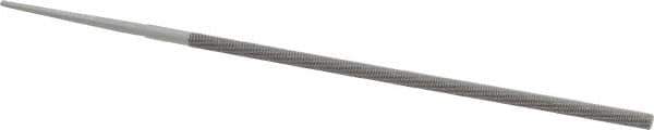 Grobet - 6" Standard Precision Swiss Pattern Round Parallel File - Double Cut, 3/16" Width Diam, With Tang - Apex Tool & Supply