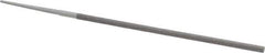 Grobet - 6" Standard Precision Swiss Pattern Round Parallel File - Double Cut, 3/16" Width Diam, With Tang - Apex Tool & Supply