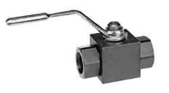 Parker - 2" Pipe, Carbon Steel Standard Ball Valve - Inline - Two Way Flow, FNPT x FNPT Ends, Lever Handle, 6,000 WOG - Apex Tool & Supply