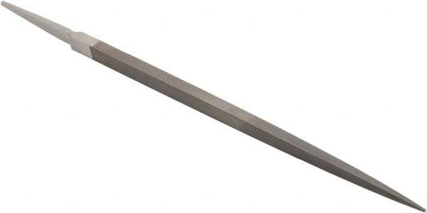 Grobet - 8" Standard Precision Swiss Pattern Square File - Double Cut, 5/16" Width Diam, With Tang - Apex Tool & Supply