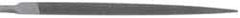 Grobet - 4" Standard Precision Swiss Pattern Three Square File - Double Cut, 9/32" Width Diam, With Tang - Apex Tool & Supply