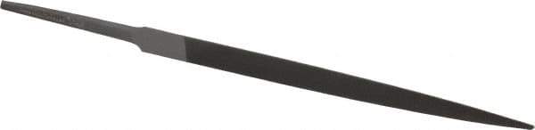 Grobet - 4" Standard Precision Swiss Pattern Three Square File - Double Cut, 9/32" Width Diam, With Tang - Apex Tool & Supply