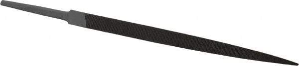 Grobet - 6" Standard Precision Swiss Pattern Three Square File - Double Cut, 3/8" Width Diam, With Tang - Apex Tool & Supply