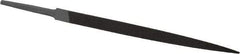 Grobet - 6" Standard Precision Swiss Pattern Three Square File - Double Cut, 3/8" Width Diam, With Tang - Apex Tool & Supply
