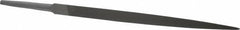 Grobet - 6" Standard Precision Swiss Pattern Three Square File - Double Cut, 3/8" Width Diam, With Tang - Apex Tool & Supply
