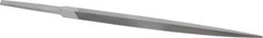 Grobet - 6" Standard Precision Swiss Pattern Three Square File - Double Cut, 3/8" Width Diam, With Tang - Apex Tool & Supply
