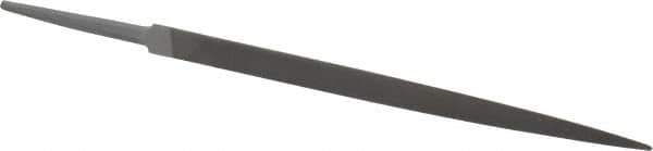 Grobet - 6" Standard Precision Swiss Pattern Three Square File - Double Cut, 3/8" Width Diam, With Tang - Apex Tool & Supply