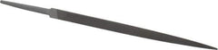 Grobet - 6" Standard Precision Swiss Pattern Three Square File - Double Cut, 3/8" Width Diam, With Tang - Apex Tool & Supply