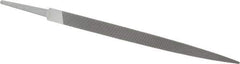 Grobet - 8" Standard Precision Swiss Pattern Three Square File - Double Cut, 1/2" Width Diam, With Tang - Apex Tool & Supply