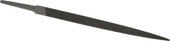 Grobet - 8" Standard Precision Swiss Pattern Three Square File - Double Cut, 1/2" Width Diam, With Tang - Apex Tool & Supply