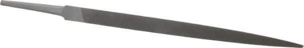 Grobet - 8" Standard Precision Swiss Pattern Three Square File - Double Cut, 1/2" Width Diam, With Tang - Apex Tool & Supply
