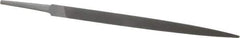 Grobet - 8" Standard Precision Swiss Pattern Three Square File - Double Cut, 1/2" Width Diam, With Tang - Apex Tool & Supply