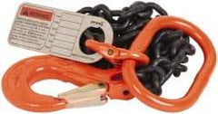 Pewag - 5' Long, 3,500 Lb Basket Capacity, 3,500 Lb Vertical Capacity, Alloy Steel Web Sling - SOS Chain Sling, 9/32" Diam Chain, Silver (Color), with Sling Hook & Master Link - Apex Tool & Supply