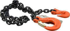 Pewag - 5' Long, 3,500 Lb Basket Capacity, 3,500 Lb Vertical Capacity, Alloy Steel Web Sling - SSG Chain Sling, 9/32" Diam Chain, Silver (Color), with Grab Hook & Sling Hook - Apex Tool & Supply