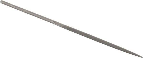 Grobet - 5-1/2" Needle Precision Swiss Pattern Crossing File - Round Handle - Apex Tool & Supply