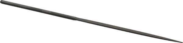Grobet - 6-1/4" Needle Precision Swiss Pattern Half Round File - Round Handle - Apex Tool & Supply