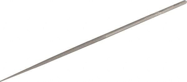 Grobet - 6-1/4" Needle Precision Swiss Pattern Round File - Round Handle - Apex Tool & Supply
