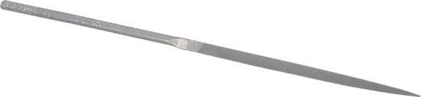 Grobet - 4" Needle Precision Swiss Pattern Three Square File - Round Handle - Apex Tool & Supply