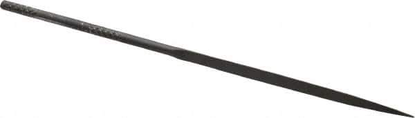 Grobet - 4" Needle Precision Swiss Pattern Three Square File - Round Handle - Apex Tool & Supply