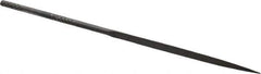 Grobet - 4" Needle Precision Swiss Pattern Three Square File - Round Handle - Apex Tool & Supply