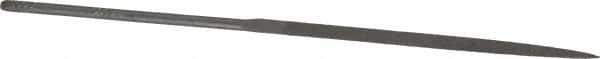 Grobet - 5-1/2" Needle Precision Swiss Pattern Three Square File - Round Handle - Apex Tool & Supply