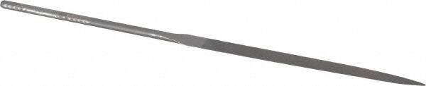 Grobet - 5-1/2" Needle Precision Swiss Pattern Three Square File - Round Handle - Apex Tool & Supply