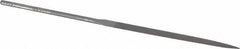 Grobet - 5-1/2" Needle Precision Swiss Pattern Three Square File - Round Handle - Apex Tool & Supply