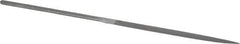 Grobet - 6-1/4" Needle Precision Swiss Pattern Three Square File - Round Handle - Apex Tool & Supply