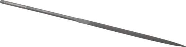 Grobet - 6-1/4" Needle Precision Swiss Pattern Three Square File - Round Handle - Apex Tool & Supply