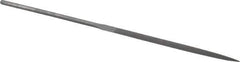 Grobet - 6-1/4" Needle Precision Swiss Pattern Three Square File - Round Handle - Apex Tool & Supply