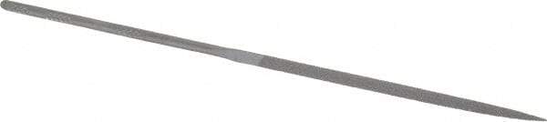 Grobet - 6-1/4" Needle Precision Swiss Pattern Three Square File - Round Handle - Apex Tool & Supply