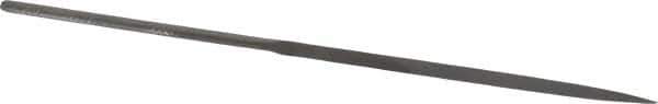 Grobet - 6-1/4" Needle Precision Swiss Pattern Three Square File - Round Handle - Apex Tool & Supply