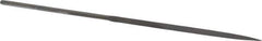Grobet - 6-1/4" Needle Precision Swiss Pattern Three Square File - Round Handle - Apex Tool & Supply