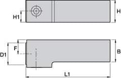 Kennametal - Left Hand Cut, KM25 Modular Connection, Square Shank Lathe Modular Clamping Unit - 1" Square Shank Length, 1" Square Shank Width, 3.819" OAL, Series LCM Square Shank - Exact Industrial Supply