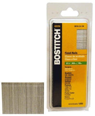 Stanley Bostitch - 16 Gauge 2-1/2" Long Finishing Nails for Power Nailers - Steel, Galvanized Finish, Straight Stick Collation, Chisel Point - Apex Tool & Supply