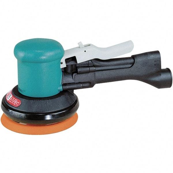Dynabrade - 12,000 OPM, 23 CFM Air Consumption, Palm Air Orbital Sander - Round Pad, 1/4 NPT Inlet - Apex Tool & Supply