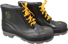Dunlop Protective Footwear - Men's Size 11 Medium Width Steel Work Boot - Black, Polyurethane, PVC Upper, 6" High, Chemical Resistant, Dielectric, Non-Slip - Apex Tool & Supply