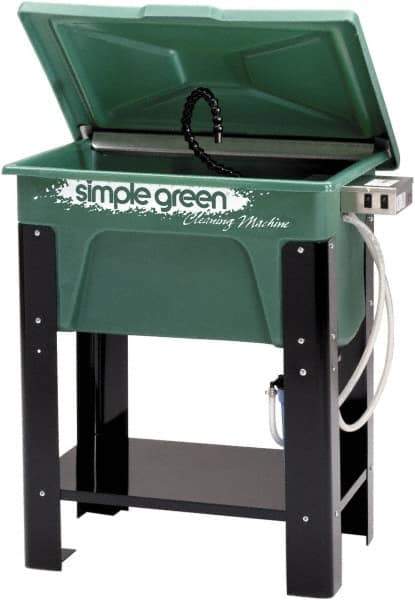 Simple Green - Free Standing Water-Based Parts Washer - 30 Gal Max Operating Capacity, Plastic Tank, 39" High x 35" Long x 24" Wide, 110 Input Volts - Apex Tool & Supply