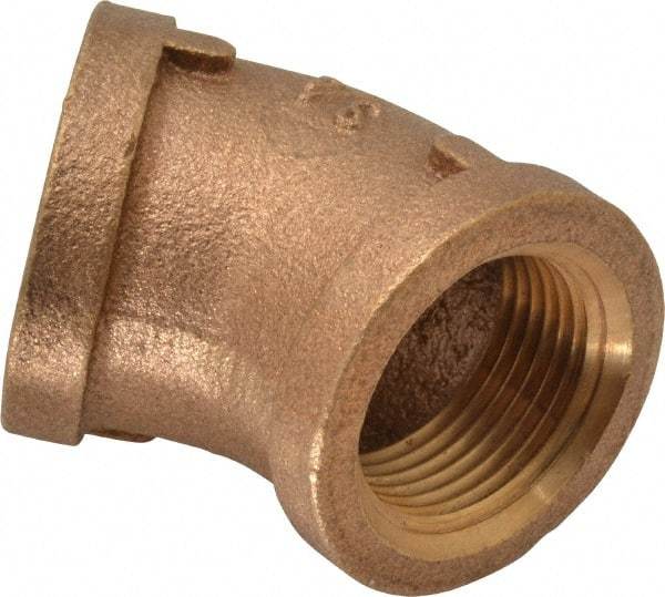 Merit Brass - Class 125, 3/4" Internal Pipe, Brass 45° Street Elbow - FBSPT x FBSPT - Apex Tool & Supply