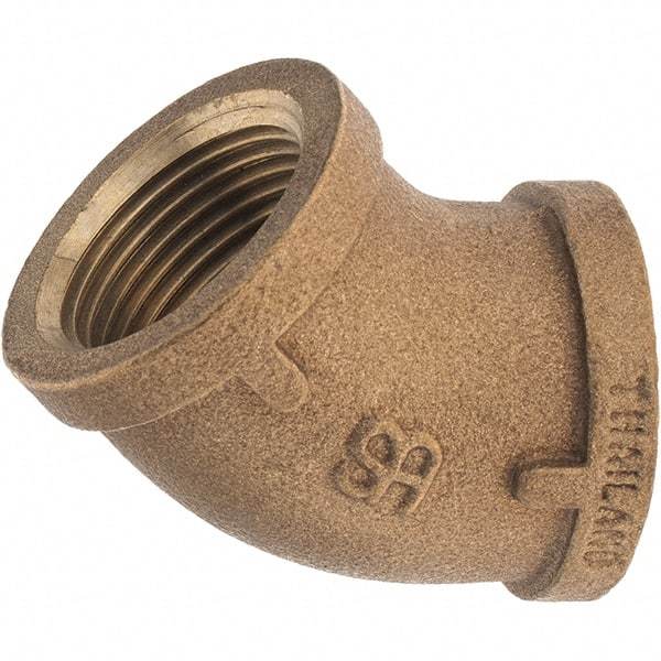 Merit Brass - Class 125, 1" Internal Pipe, Brass 45° Street Elbow - FBSPT x FBSPT - Apex Tool & Supply