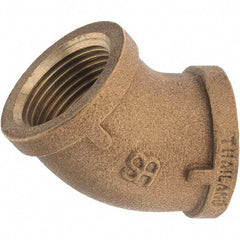 Merit Brass - Class 125, 1" Internal Pipe, Brass 45° Street Elbow - FBSPT x FBSPT - Apex Tool & Supply