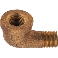 Merit Brass - Class 125, 1/8" Internal Pipe, Brass 90° Street Elbow - FBSPT x MBSPT - Apex Tool & Supply
