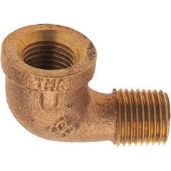 Merit Brass - Class 125, 1/4" Internal Pipe, Brass 90° Street Elbow - FBSPT x MBSPT - Apex Tool & Supply