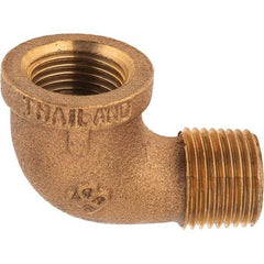 Merit Brass - Class 125, 1/2" Internal Pipe, Brass 90° Street Elbow - FBSPT x MBSPT - Apex Tool & Supply