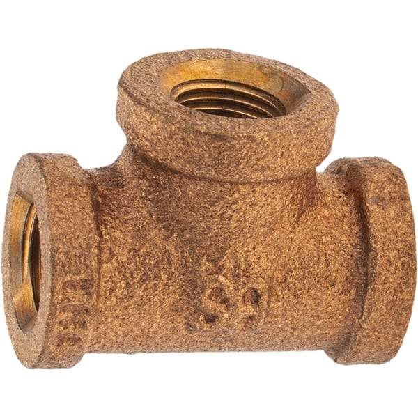 Merit Brass - Class 125, 1/8" Internal Pipe, Brass Tee - FBSPT x FBSPT x FBSPT - Apex Tool & Supply