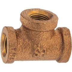 Merit Brass - Class 125, 1/8" Internal Pipe, Brass Tee - FBSPT x FBSPT x FBSPT - Apex Tool & Supply