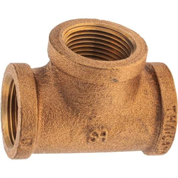 Merit Brass - Class 125, 3/4" Internal Pipe, Brass Tee - FBSPT x FBSPT x FBSPT - Apex Tool & Supply