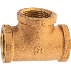 Merit Brass - Class 125, 1" Internal Pipe, Brass Tee - FBSPT x FBSPT x FBSPT - Apex Tool & Supply